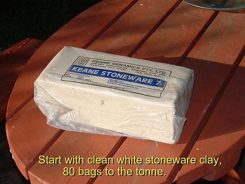 New bag of clean white clay