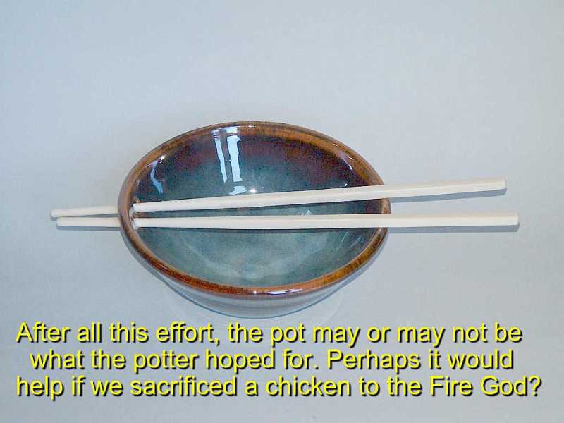 Finished pot with chopsticks