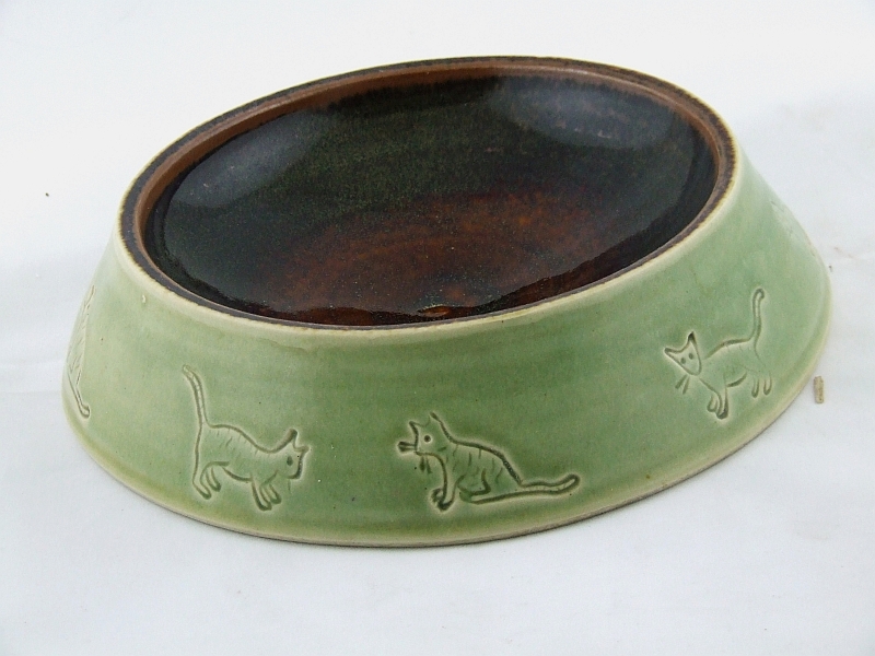 Cat bowl green
